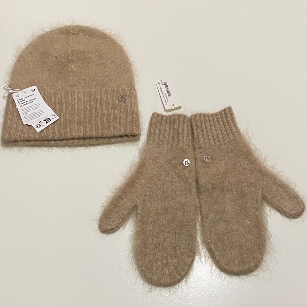 Lululemon Fuzzy Cashmere Beanie & Mittens Set - NWT